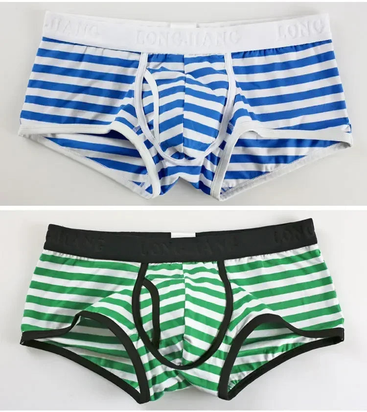 Quần lót nam cotton thoáng khí sọc mềm U-pouch