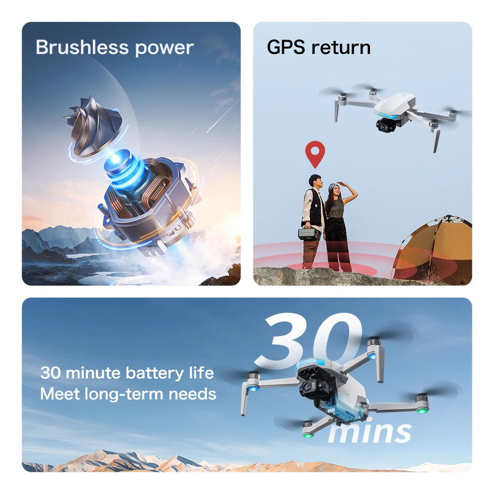 2025 S-X1 Mini Drone with Large Screen 3-Axis Gimbal Anti-Shake 5G GPS HD EIS Cameras Brushless Aerial Drone RC Quadcopters Toys