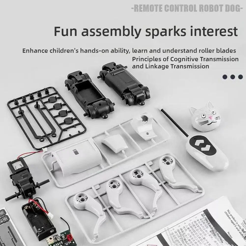 Rc Robot Children's Remote Control Mechanical Dog Toy Science Teaching Diy Assembling Model DIY Assembly Dog Rc Robot for Boys - Daisan Mart