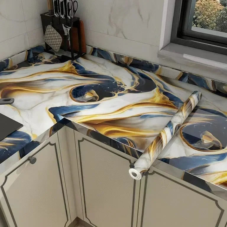 PVC Self-Adhesive Stone Pattern Wallpaper for Kitchen Decoration