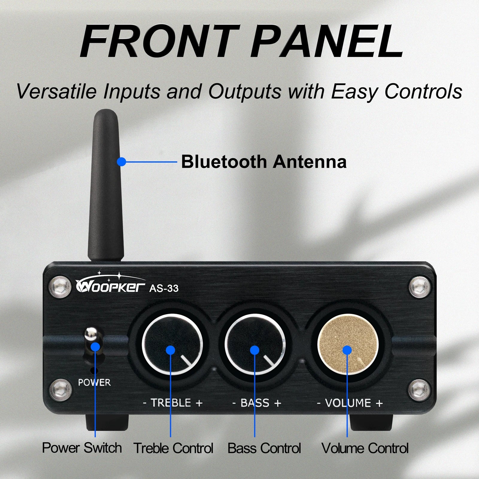 Ampli Woopker 100W 2.0 Bluetooth 5.0 Âm Bass Treble