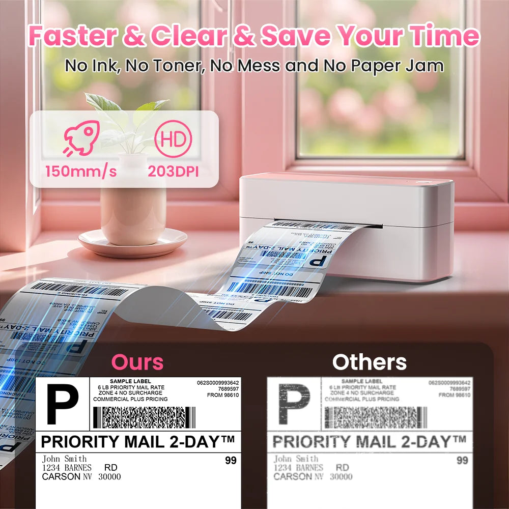 Phomemo 241 Bluetooth Thermal Label Printer Wireless Small Shipping Label Printer 4X6 Compatible with iPhone Android Mac Window - Daisan Mart