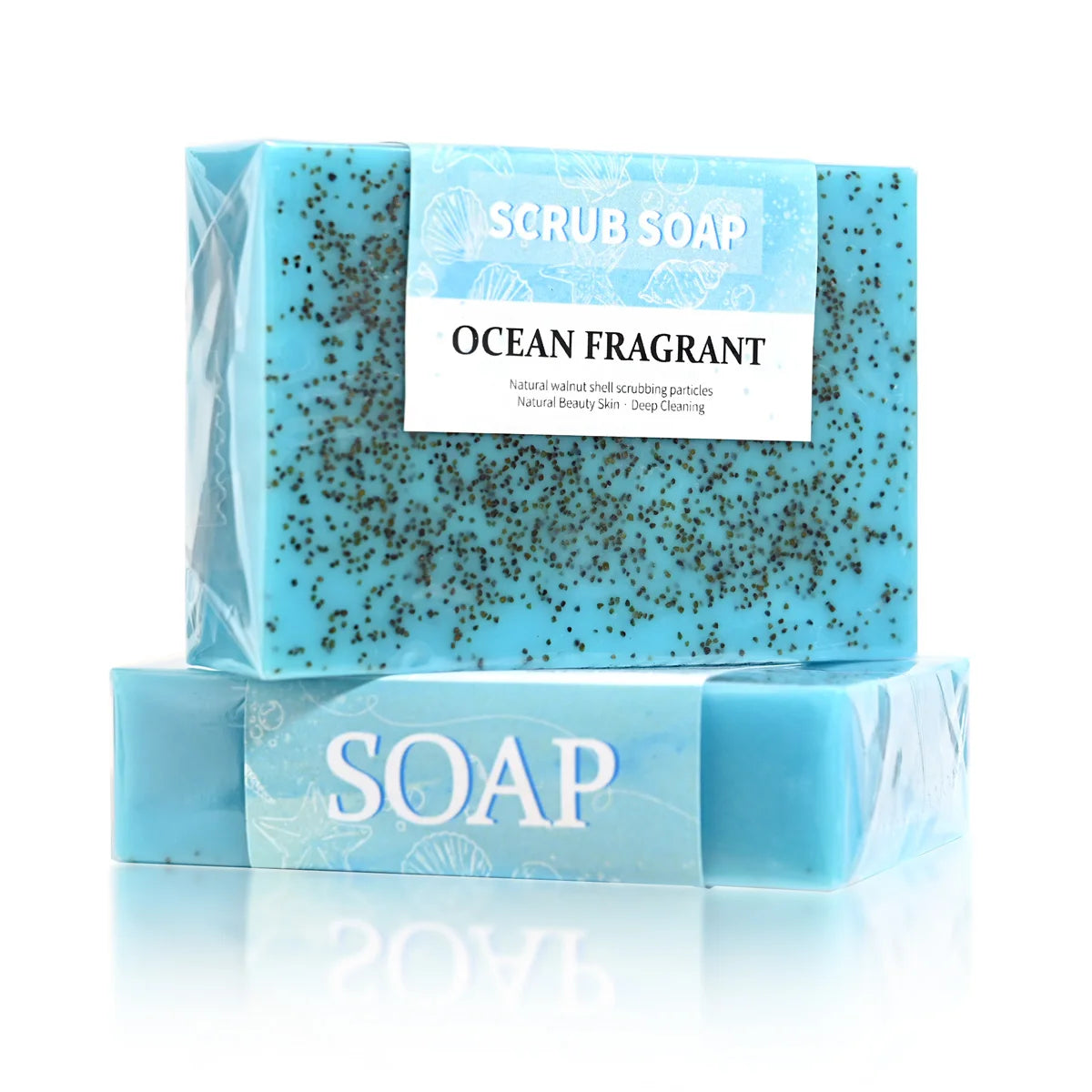 M+100g Natural Handmade Sea Salt Whitening Scrub Soap for Cleaning and Polishing - Dual Use Exfoliating Agent for Face/body