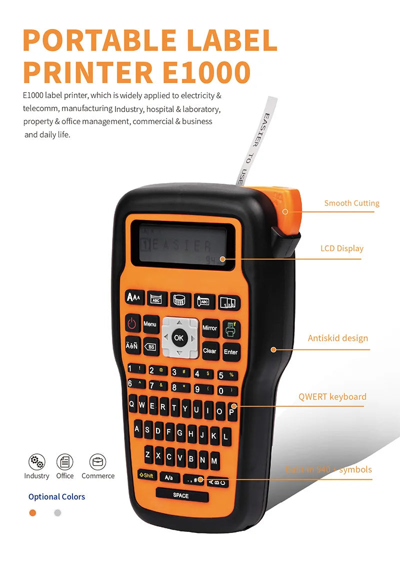 Label Printer E1000PRO Arabic &amp; English Keyboard 6-12mm