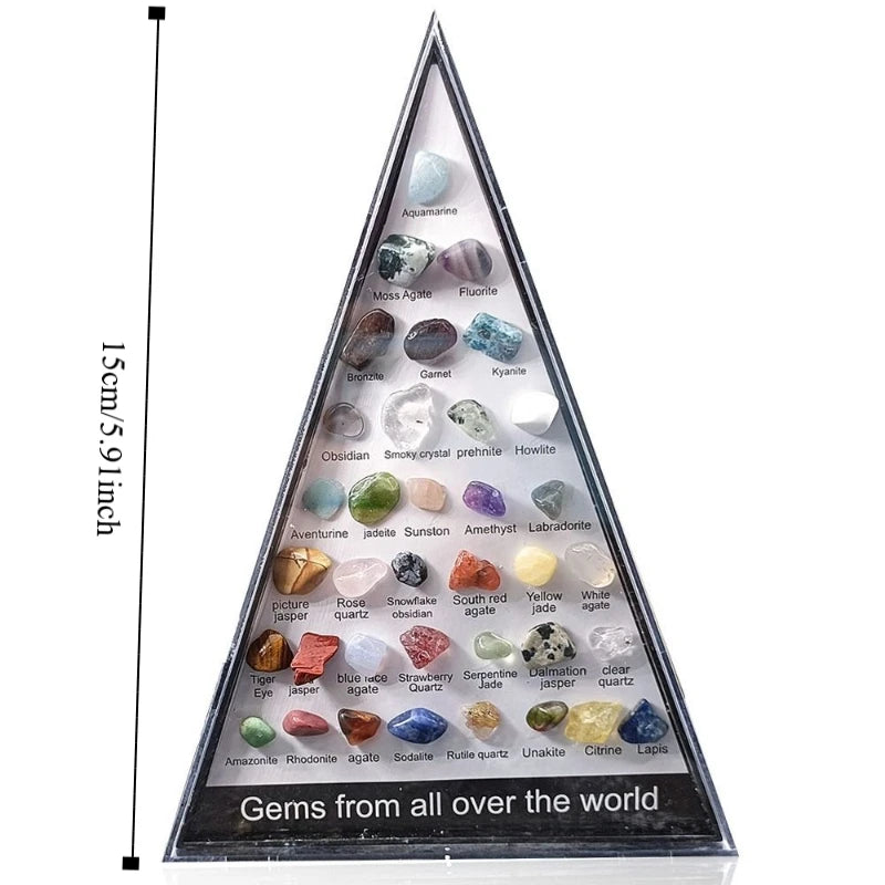 Triangular Natural Gemstone Set - 36 Unique Designs