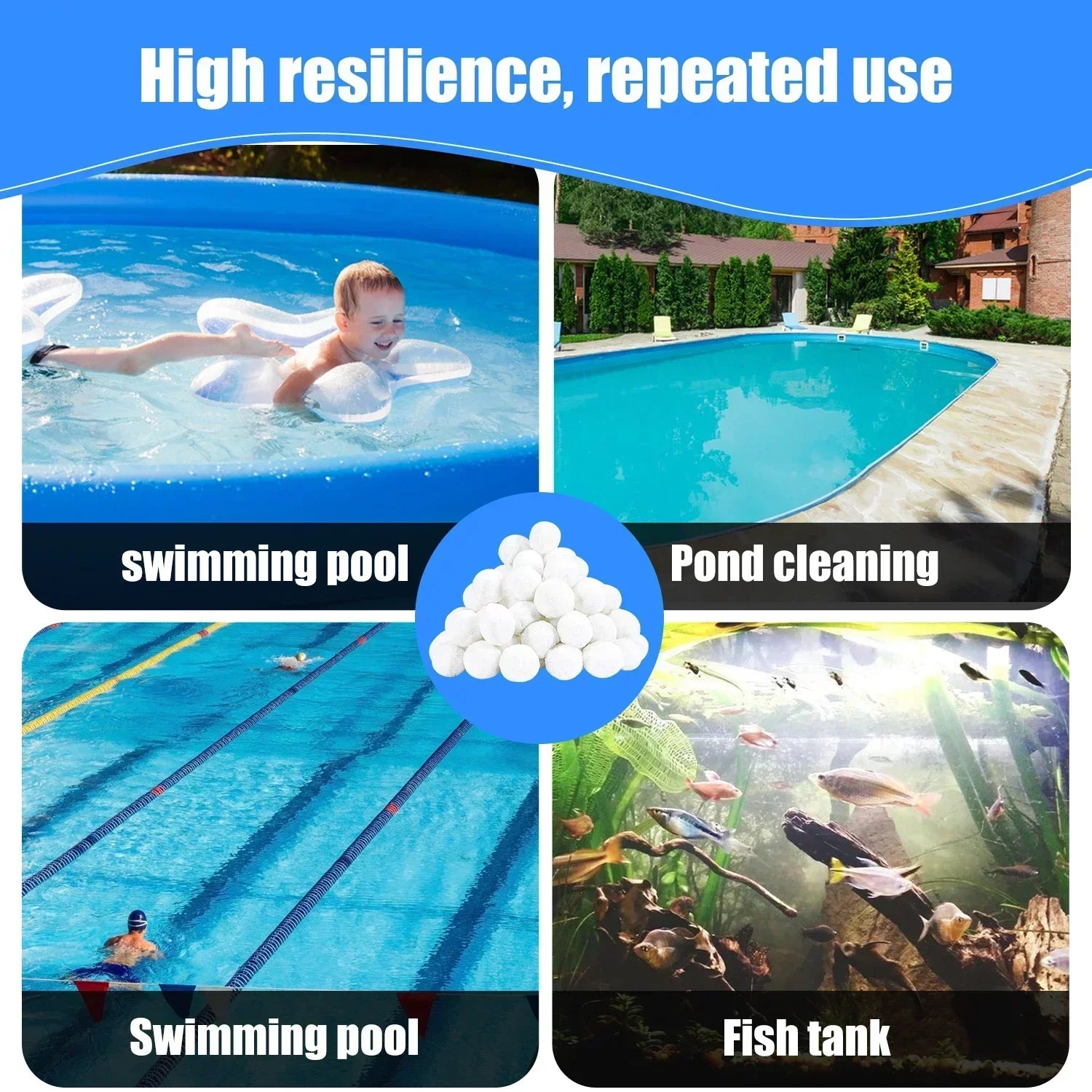 700gSwimming Pool Filter Cleaning Ball Water Purification Fiber Sewage Treatment Fish Tank Filter Cotton Ball - Daisan Mart