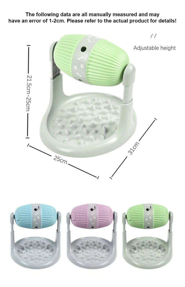 Pet Feeder Fun Dog Toy Drum Leakage Ball Cat Slow Food Bowl Healthy Diet Adjustable Height Durable Multifunctional Pet Supplies