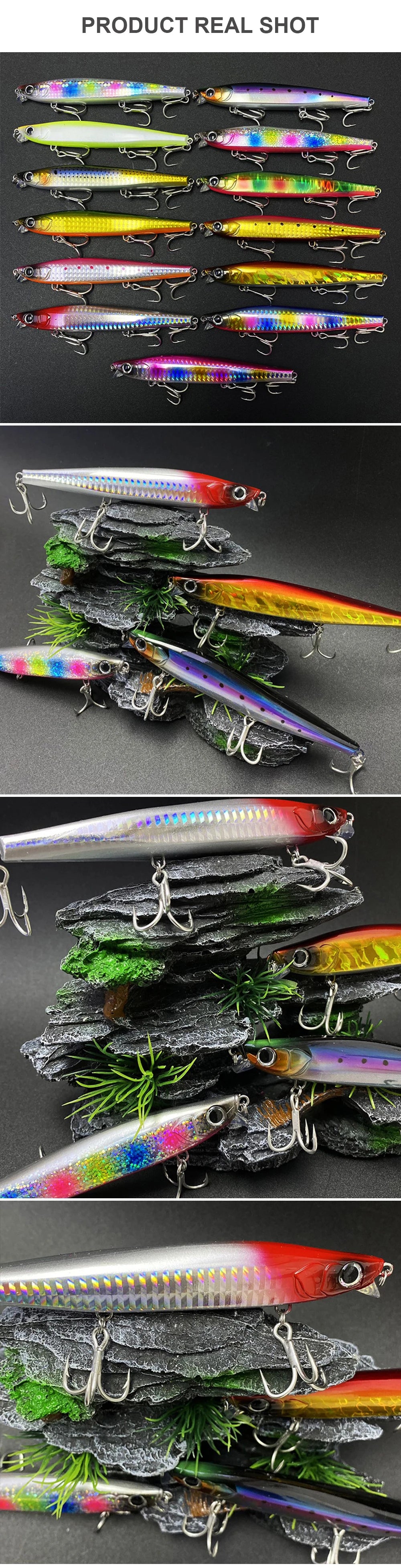 12.5cm 45g Fishing Lures Minnow Wobbler Long Casting Sinking Heavy Shot Artificial Hard Bait Fishing Accessories Decoy MN707