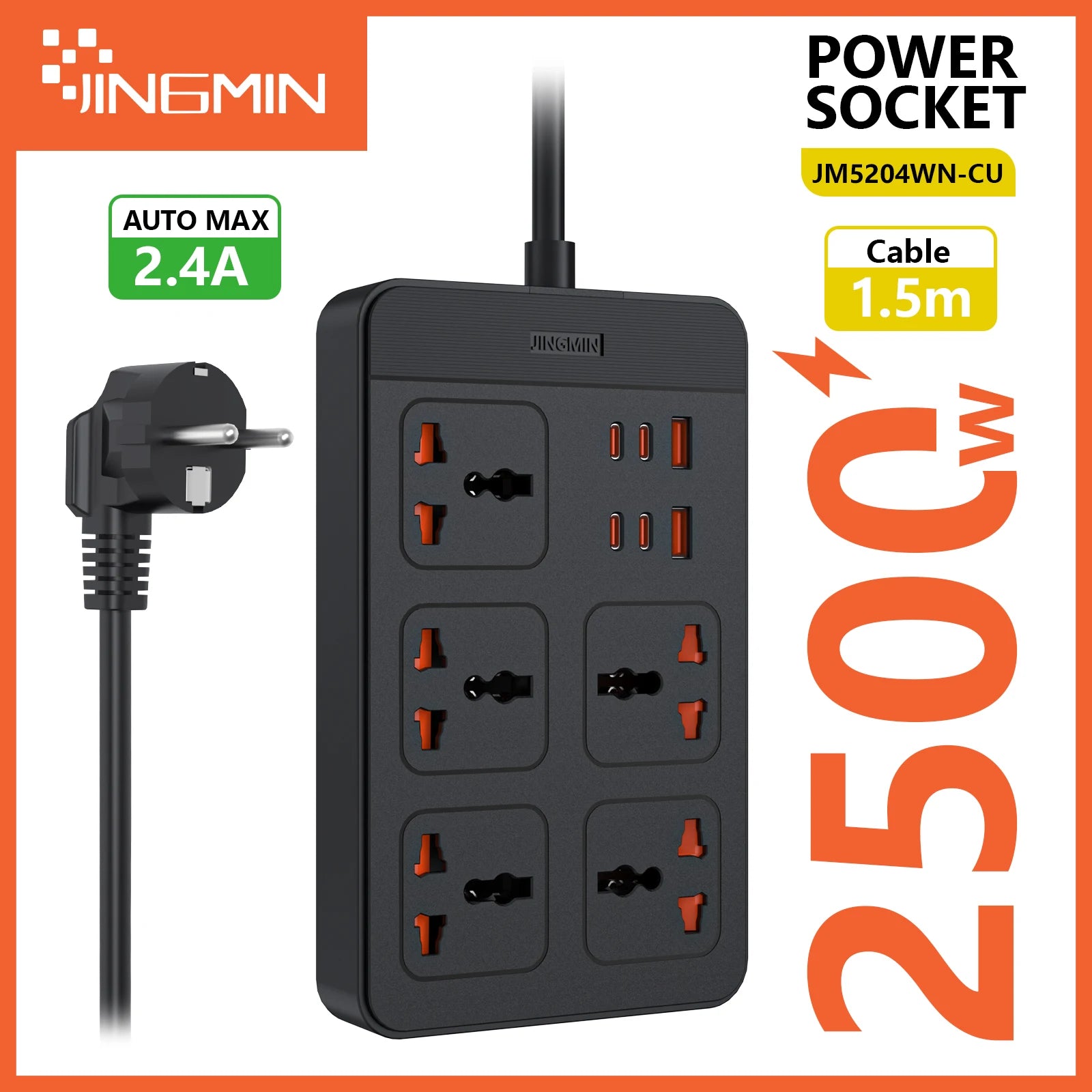 Ổ Cắm Đa Năng Sạc Nhanh 20W, Dây Dài 1.8M, 4 USB - Daisan Mart