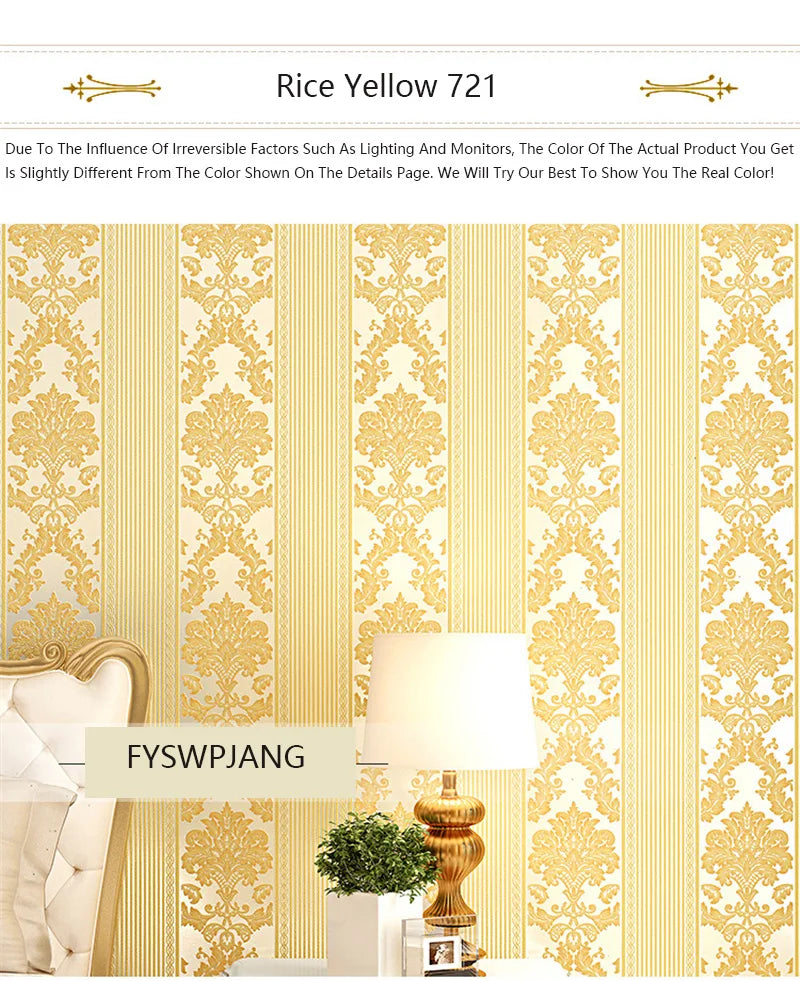 European 3D Wallpaper for Luxury Bedroom &amp; Living Room