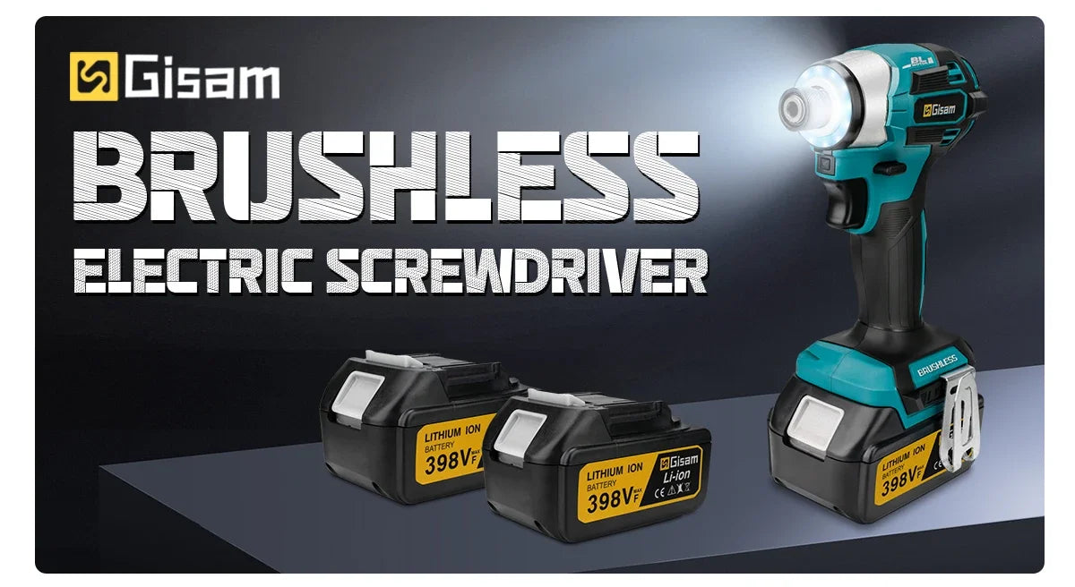 688N.m 1/4'' Brushless Electric Screwdriver Cordless Screwdriver Electric Drill Impact Driver Kit for Makita 18V Battery Battery