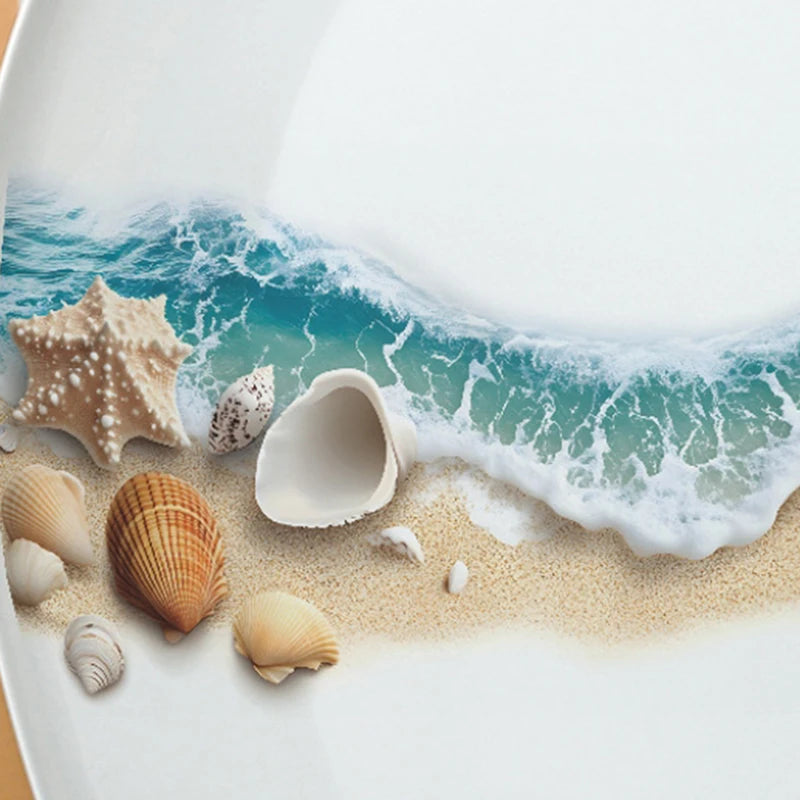 1pc Sea Beach Exquisite Shell PVC Toilet Sticker Bathroom Toilet Seat Waterproof Sticker Self-adhesive Decorative Wall Sticker