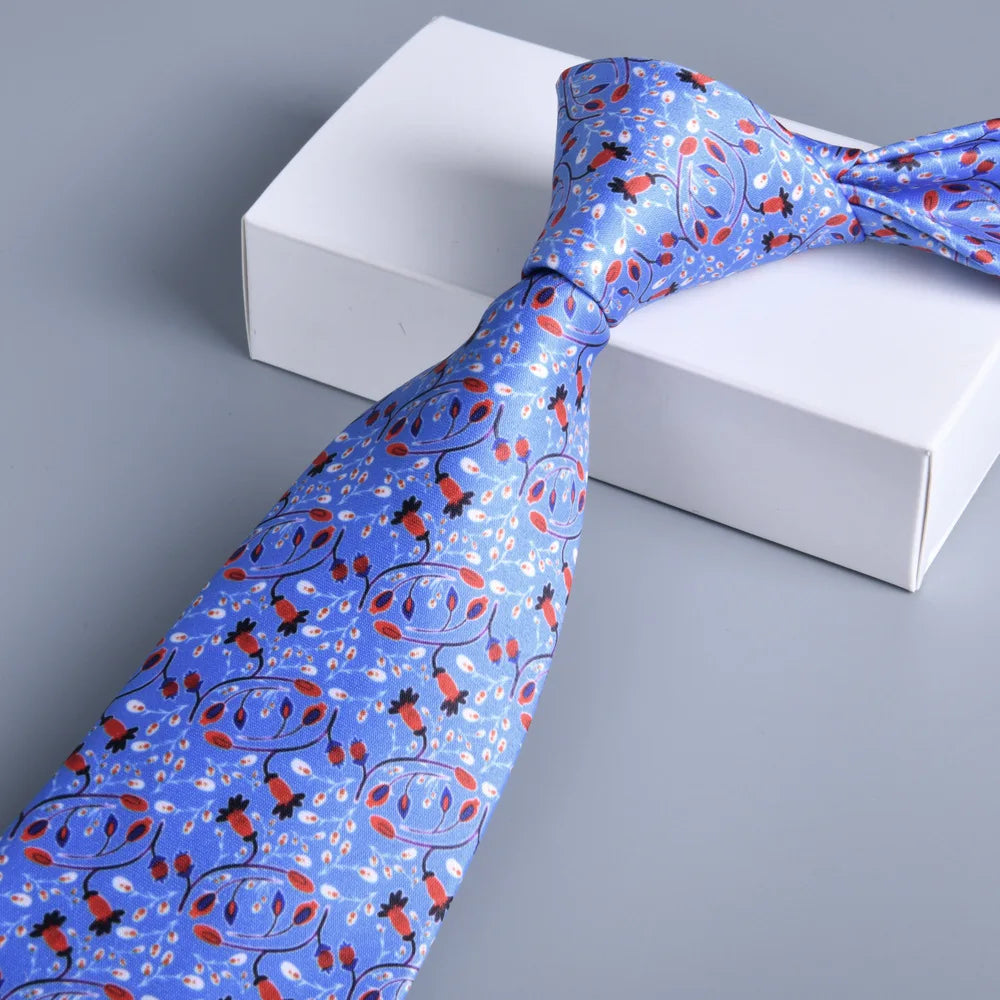 Cà vạt lụa cổ điển hoa 8cm - Quý ông lịch lãm
