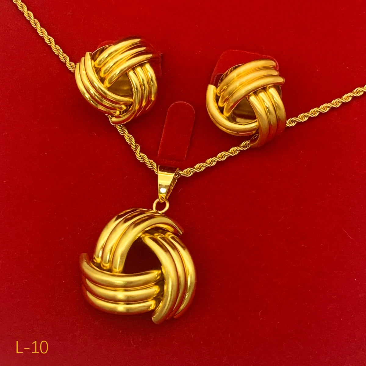 High-end 24K Indian Dubai Gold Jewelry Set for Party