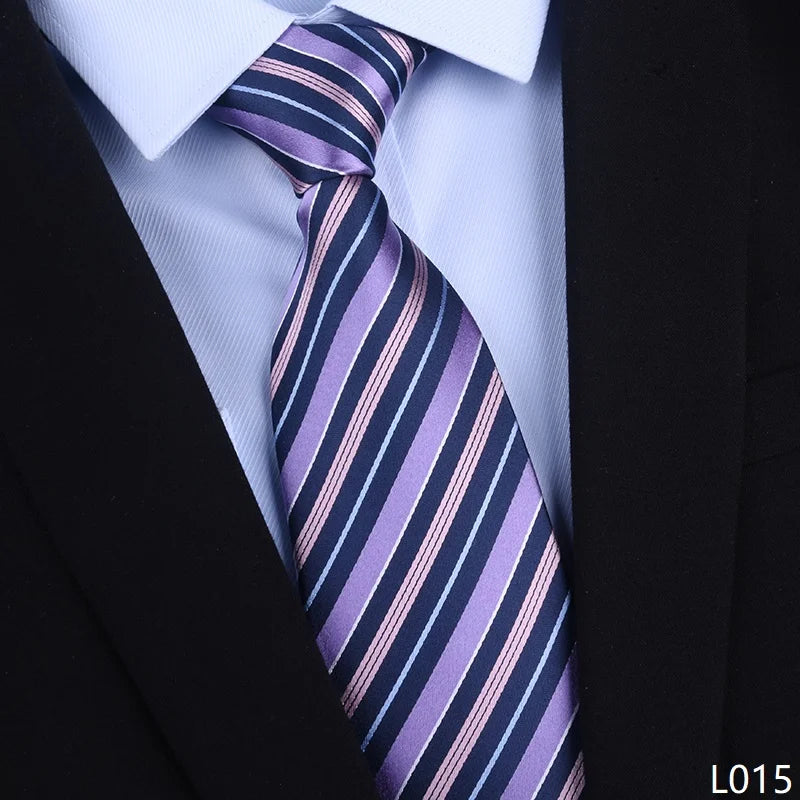 Cà Vạt Lụa Tơ Tằm Nam Cao Cấp Họa Tiết Sọc 8CM