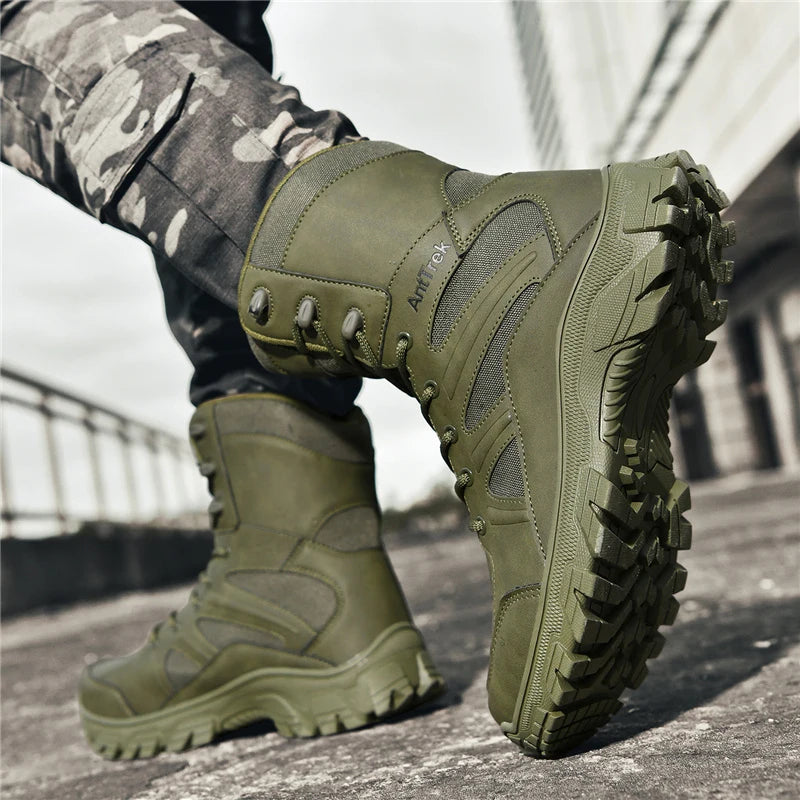 Men's Fashion Boots - Motocross Style High-Top Boots
