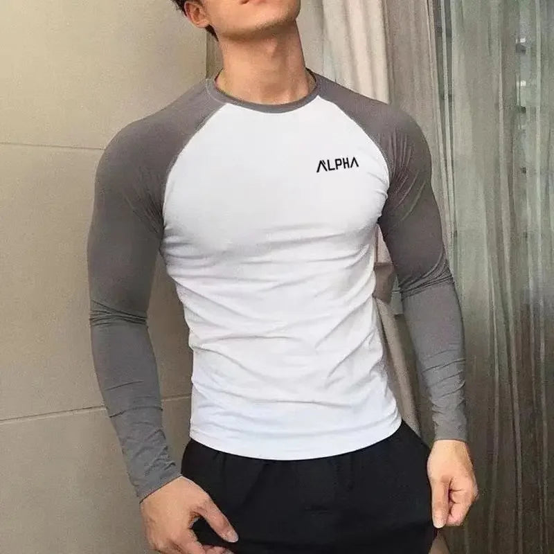 Men's Black Slim Fit Stretchy Gym T-Shirt Fashion