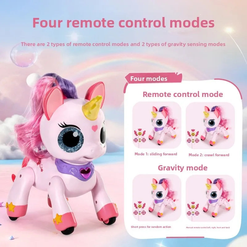 New Intelligent Remote Control Machine Pony Unicorn - Electronic Pet with Magic Wand, Girl's Birthday Gift & Children's Toy - Daisan Mart