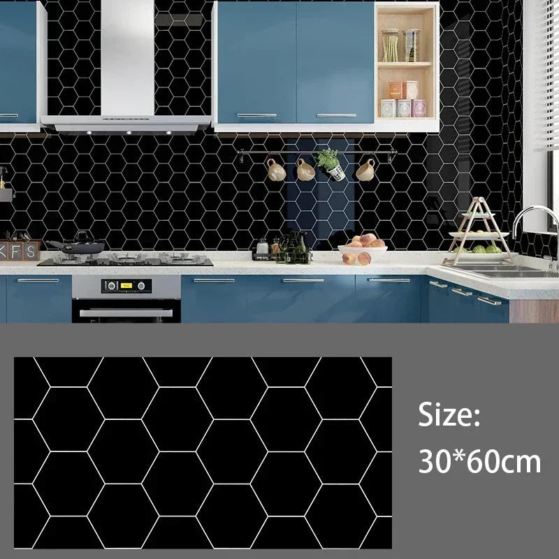 Imitation Ceramic Tile Wall Sticker Wallpaper Self-adhesive 3D Wall Decoration Bathroom Waterproof Marble Kitchen Wall Stickers
