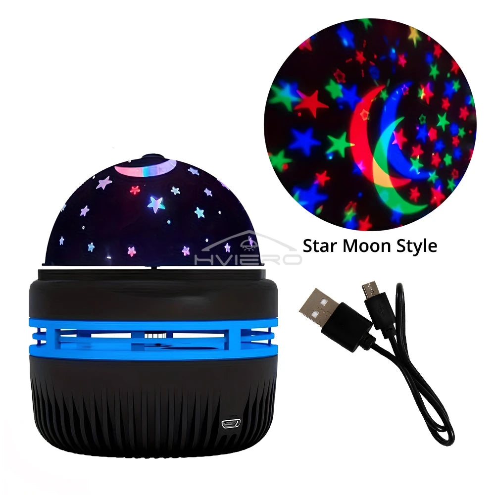 Starry Night Light Projector USB Table Lamps Gaming Room Home Theater Ceiling Wedding Decoration Halloween Rotates Automatically