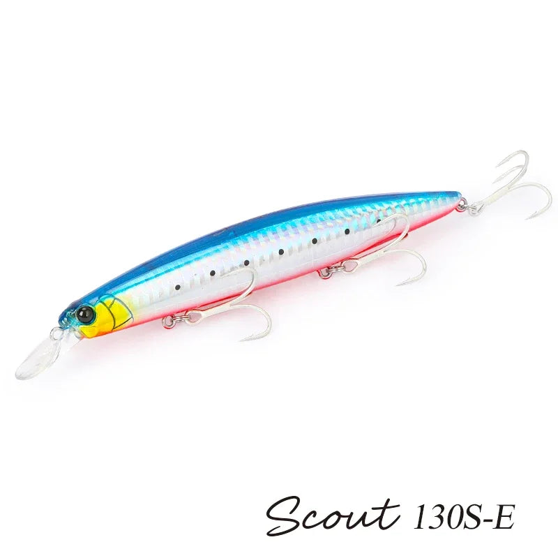 TSURINOYA 130S Sinking Minnow Fishing Lure SCOUT 130mm 24g Long Casting Seabass Flounder Artificial Large Sea Fishing Hard Baits