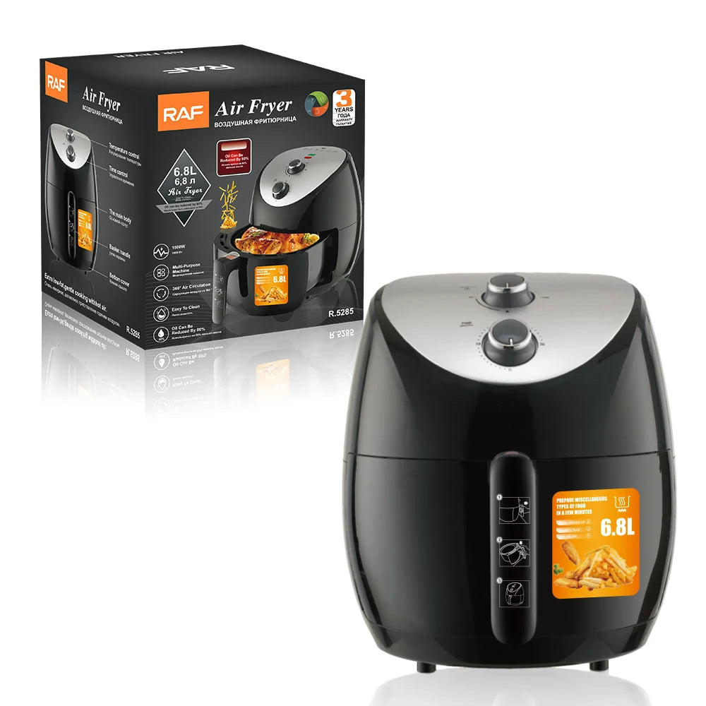 Classic Multifunctional Kitchen 6.8L Electric Cooking Oil Free French Fries Electric Air Fryer 360 Degree Air Circulation