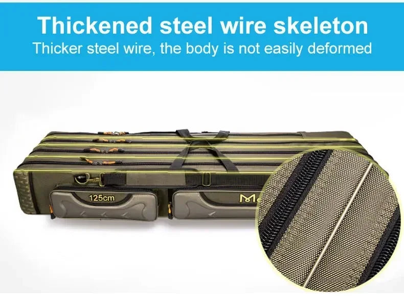 Oxford Multi-Function Fishing Rod Bag with 3 Compartments