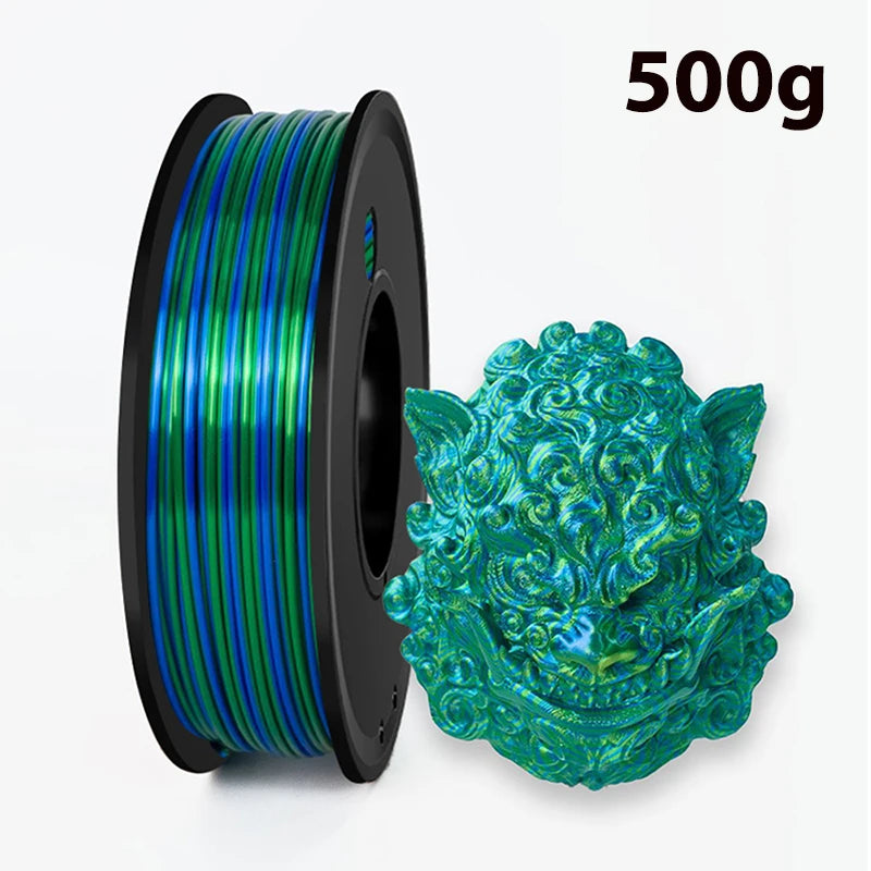 250g 500g 1Kg PLA Silk Blue green twist Two Color 3D Printer Filament 1.75mm Dual Color blue silver 3D Printing Material 250gx4