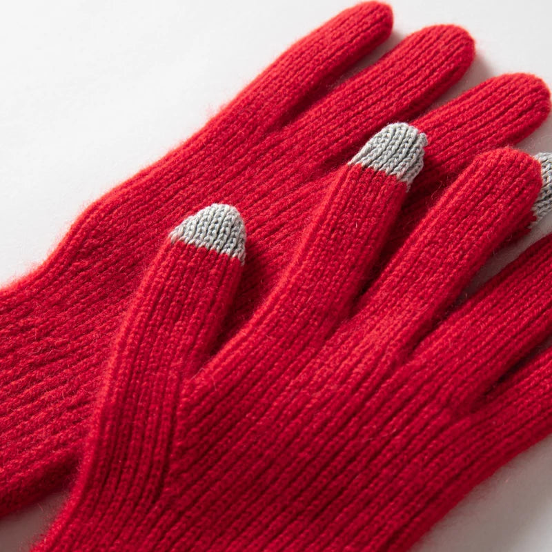 Găng Tay Nữ Len Cashmere Mềm Ấm, Cảm Ứng Mùa Đông - Daisan Mart