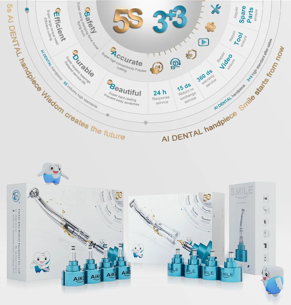 AI DENTAL Smile Series SADT4-1L Dental 4:1 Reduction Low Speed Handpiece/Set Vertical Reciprocating Single Spray for ADT Tips - Daisan Mart