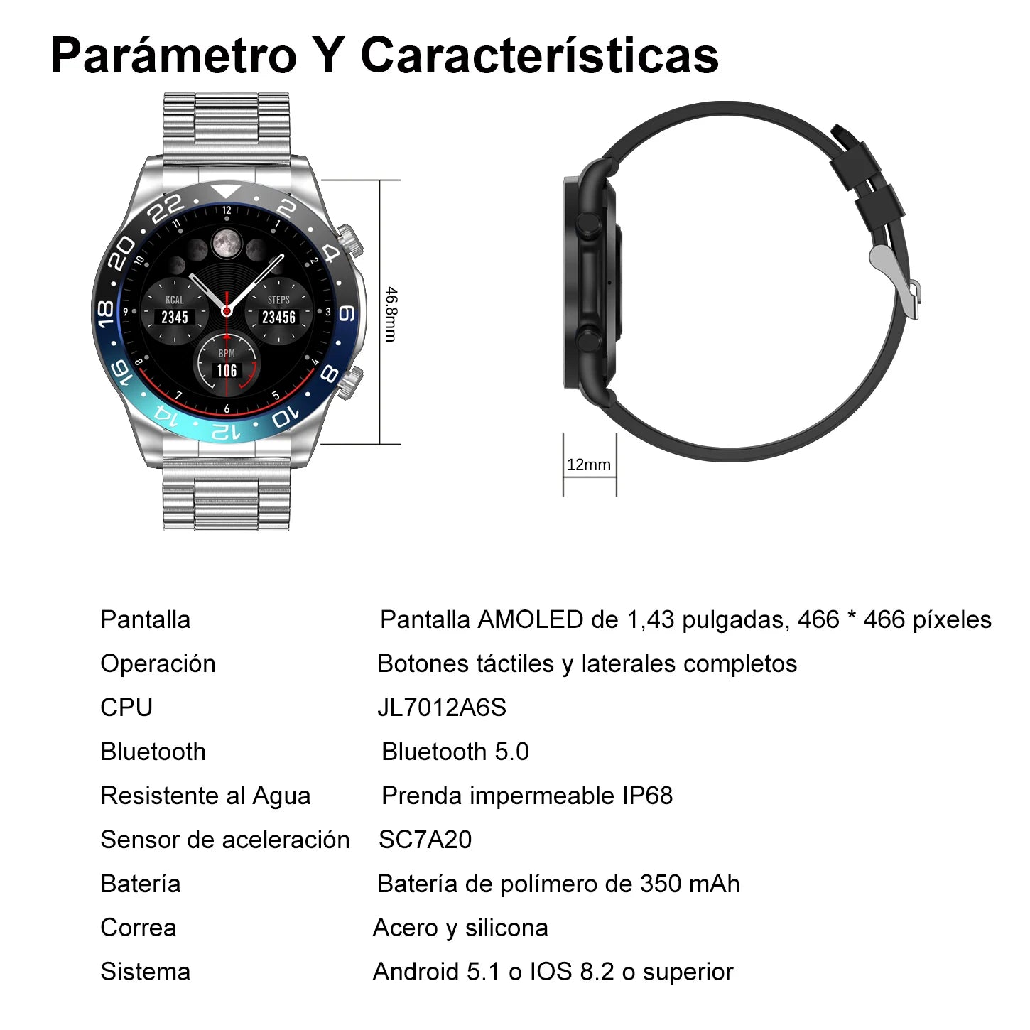 Đồng hồ thông minh nam chống nước IP68 kết nối Bluetooth