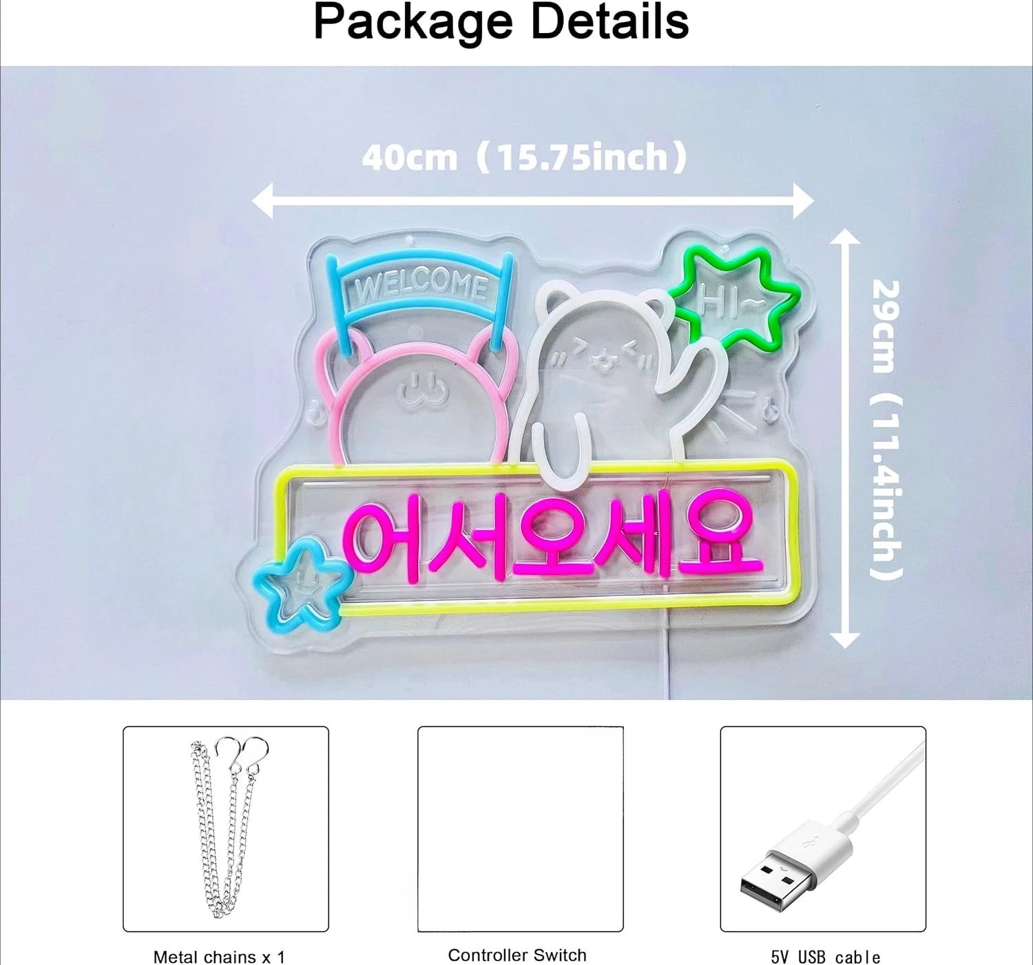 Đèn Neon Chào Đón Dễ Thương LED Trang Trí Nhà Cửa - Daisan Mart