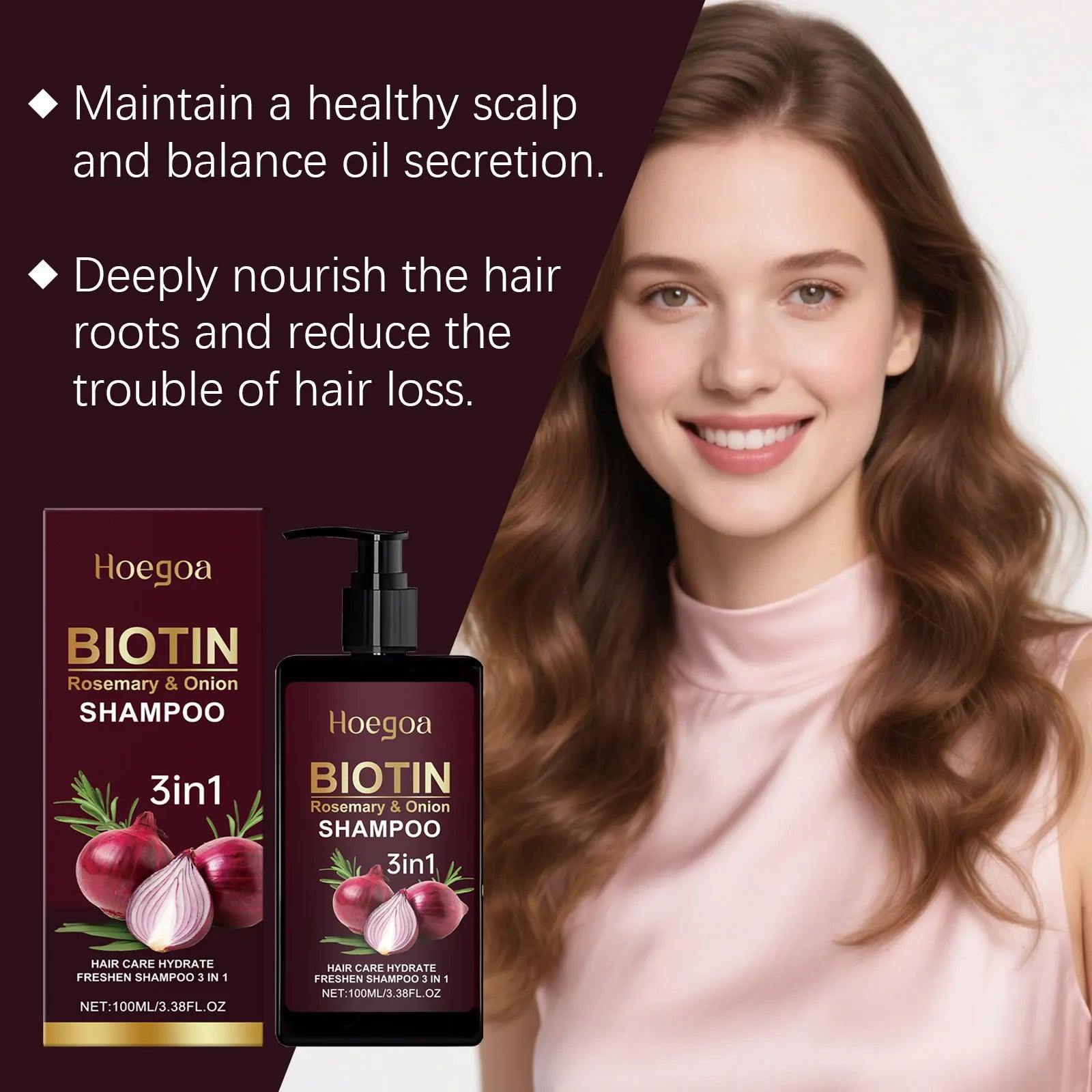 Red Onion &amp; Rosemary Shampoo Prevents Hair Loss, Thickens Hair