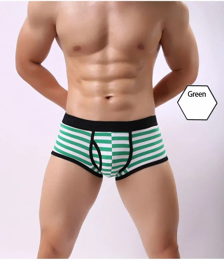 Quần lót nam cotton thoáng khí sọc mềm U-pouch