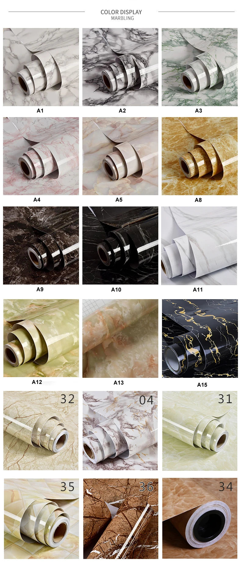 Decal Dán Bếp Chống Dầu Nước, Cải Tạo Tủ Bếp Marble - Daisan Mart