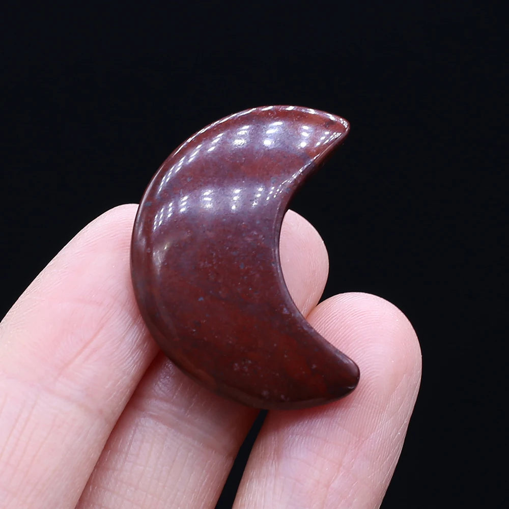 Feng Shui Rose Quartz Natural Stone Moon Statue