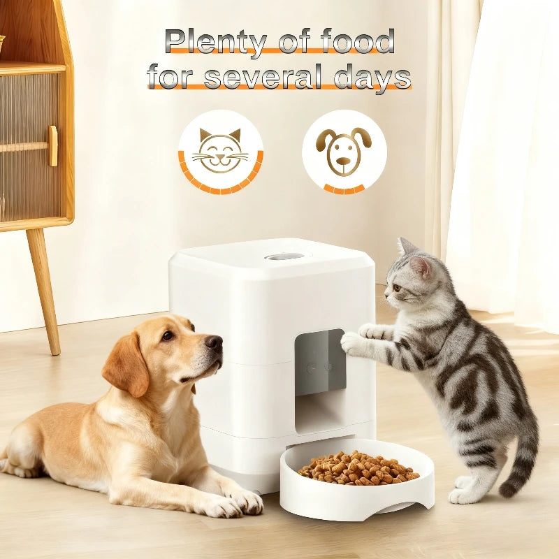 2L Automatic Pet Feeder for Cats with WiFi Smart Control Smartphone App Timed Quantitative Feeding Remote Feeding Cat Feeder
