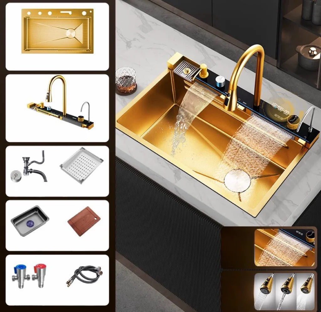 304 Multi-Function Sink with LED Light &amp; Digital Display