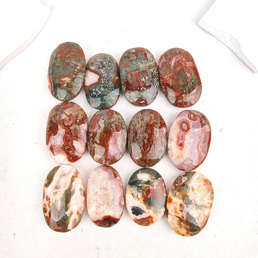 Red Moss Agate Handheld Feng Shui Decoration