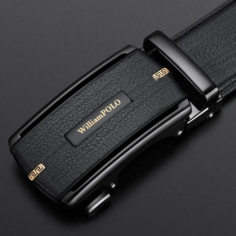 New 2024 high quality men's leather belt with automatic buckle