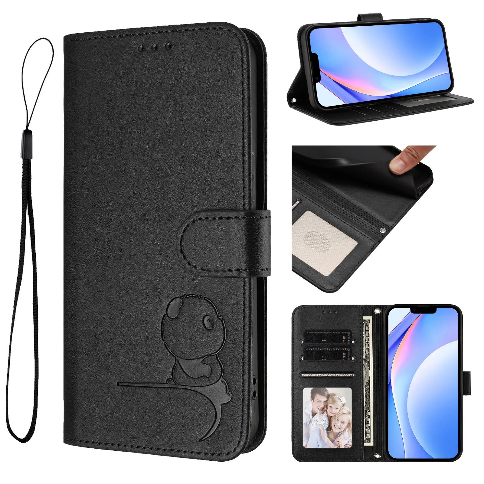 3D Bear Leather Wallet For iPhone - Multi-Functional Case