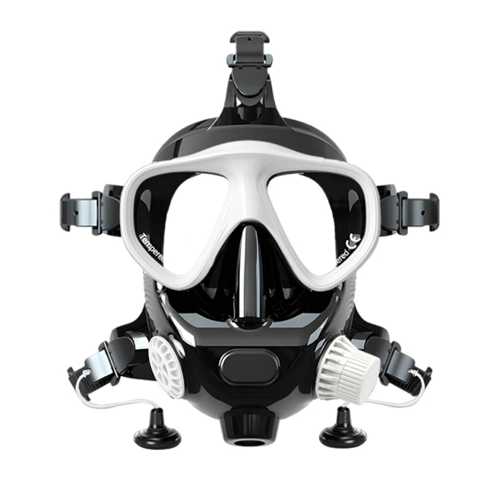 The Full Face Diving Mask with Camera Mount, Full Face Snorkel Mask for Adults Compatible with Above 1L Scuba Diving Tank，Unisex