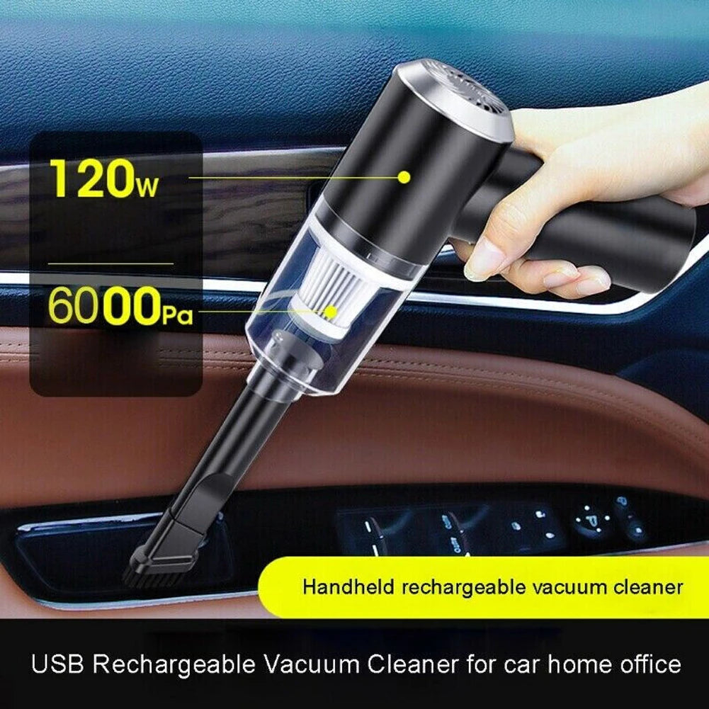 6000Pa Mini Portable Cleaner Strong Suction Powerful Portable Cleaning Machine Dual Use Fully Automatic Power Cleaning Appliance - Daisan Mart