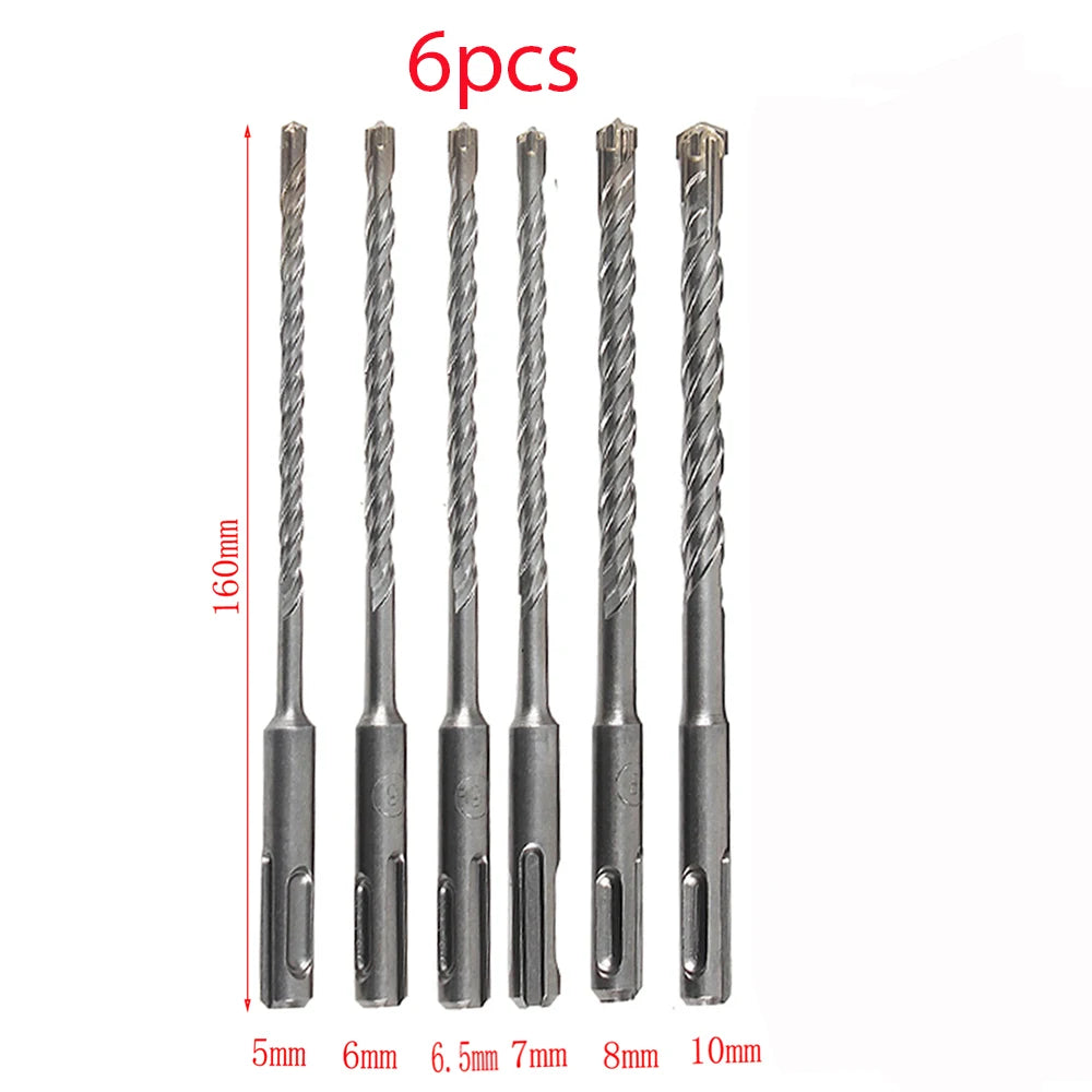 4/5/6/7/8/9pcs Cross Tip 160mm SDS Plus Drill Bit Set Electric Hammer Masonry Drill Bits for Masonry Concrete Rock Stone bits