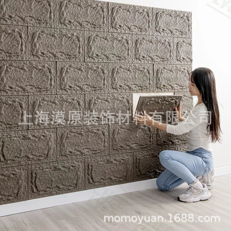 Tấm ốp tường đá 3D PU chống trượt ngoài trời 25x45