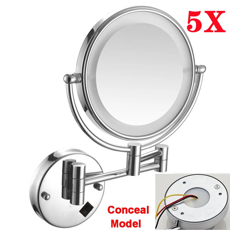 High-end Gold-Plated LED Folding Makeup Mirror