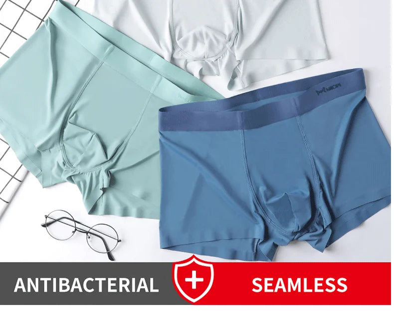 MiiOW Men's Underwear 3PCS Cold Silk Antibacterial L-5XL