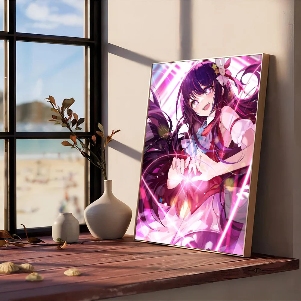 Japan Pop Anime Oshi No Ko DIY Sticky Poster Waterproof Paper Sticker Coffee House Bar Stickers Wall Painting