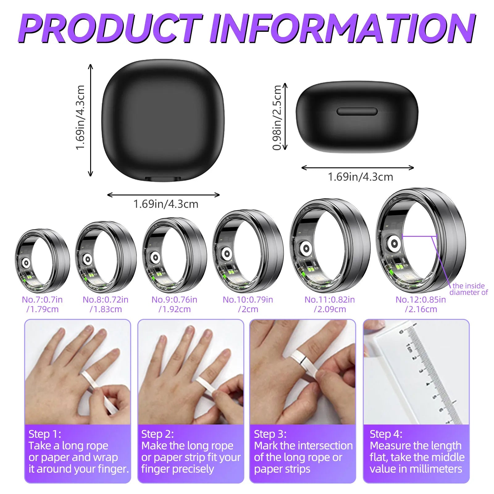 EIGIIS R06 Health Ring - Waterproof, Smart Measurement