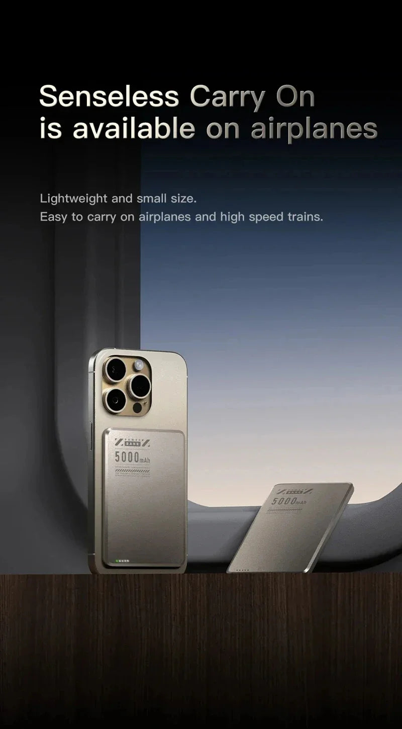 OnePlus Ultra-thin magnetic Power Bank 5000 mAh Wireless Metal MagSafe PD 20W Large Capacity Fast Charging Portable Power Bank - Daisan Mart